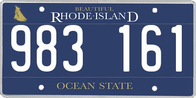 RI license plate 983161