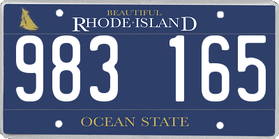 RI license plate 983165