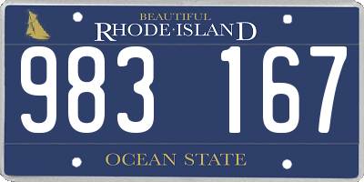 RI license plate 983167