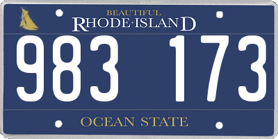 RI license plate 983173