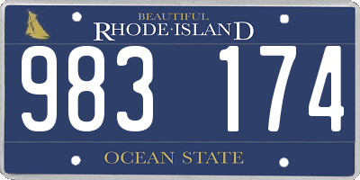 RI license plate 983174