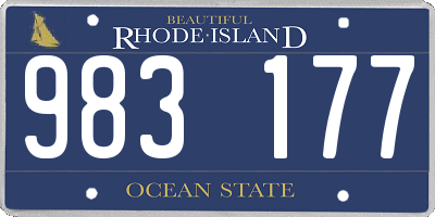 RI license plate 983177