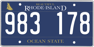RI license plate 983178