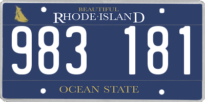 RI license plate 983181