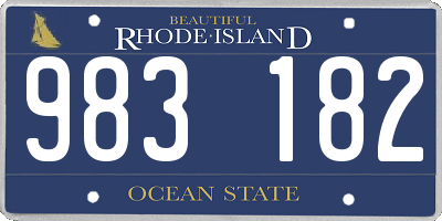 RI license plate 983182