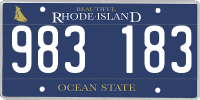 RI license plate 983183