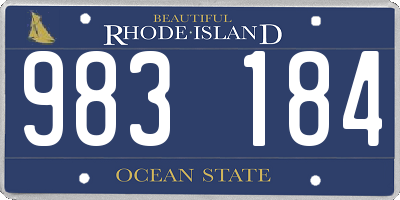 RI license plate 983184