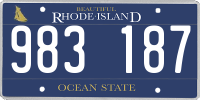 RI license plate 983187