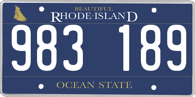 RI license plate 983189