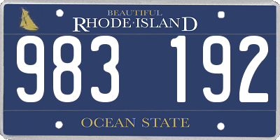 RI license plate 983192