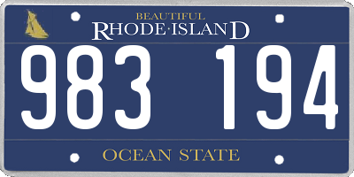RI license plate 983194