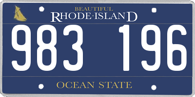 RI license plate 983196