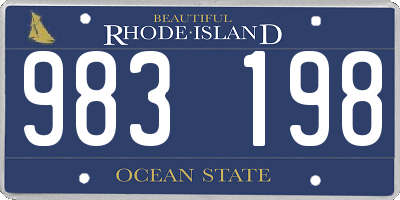 RI license plate 983198