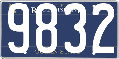 RI license plate 9832