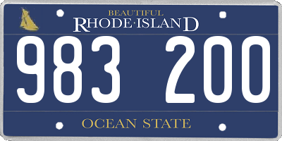 RI license plate 983200