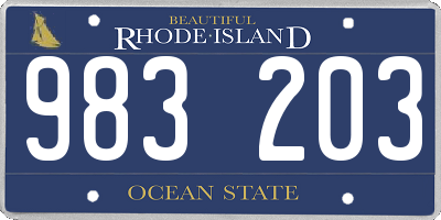 RI license plate 983203