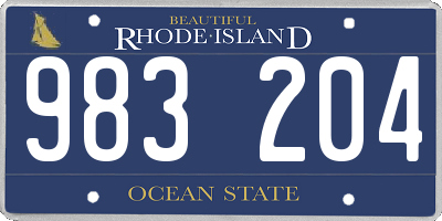 RI license plate 983204