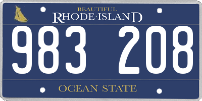 RI license plate 983208