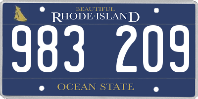 RI license plate 983209