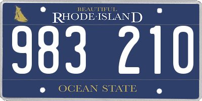 RI license plate 983210