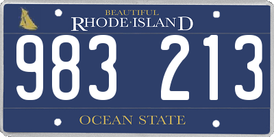 RI license plate 983213