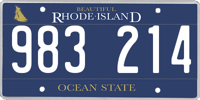 RI license plate 983214