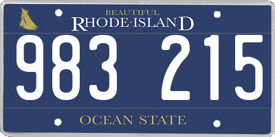RI license plate 983215