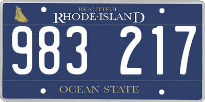 RI license plate 983217