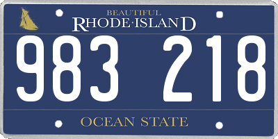 RI license plate 983218