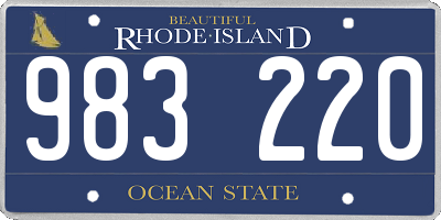 RI license plate 983220