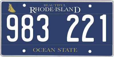 RI license plate 983221