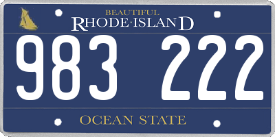 RI license plate 983222