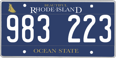 RI license plate 983223