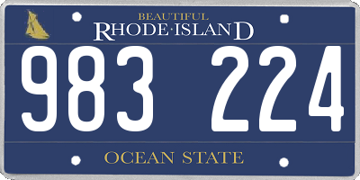 RI license plate 983224