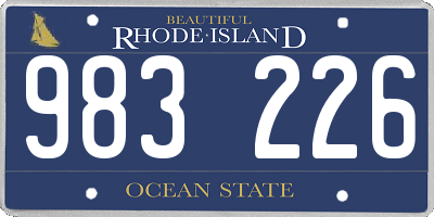 RI license plate 983226