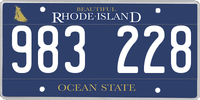 RI license plate 983228