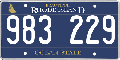 RI license plate 983229