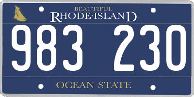 RI license plate 983230