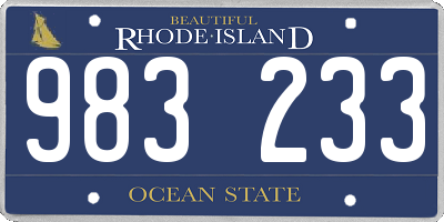 RI license plate 983233