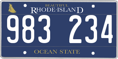 RI license plate 983234