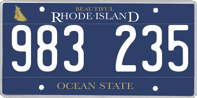 RI license plate 983235