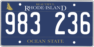 RI license plate 983236