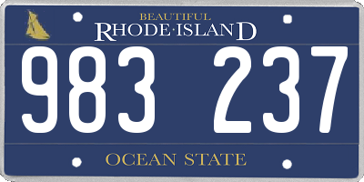 RI license plate 983237