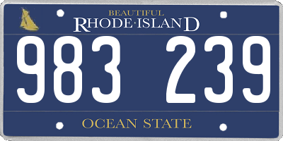 RI license plate 983239
