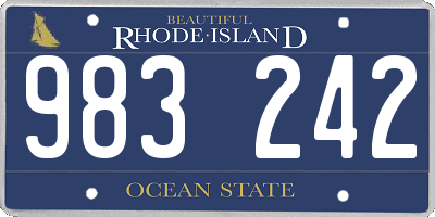 RI license plate 983242
