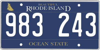 RI license plate 983243