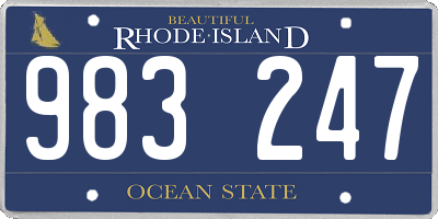 RI license plate 983247