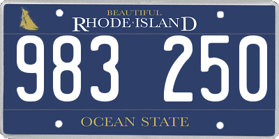 RI license plate 983250