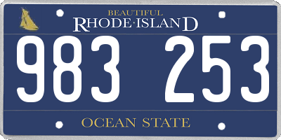 RI license plate 983253