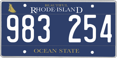 RI license plate 983254